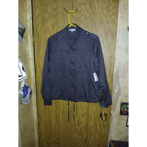 Daily Thread Charcoal Jacket Womens Size Large Viscose NWT Snap Buttons Zippered - Picture 1 of 16